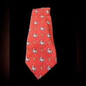 Vineyard Vines Pink Handmade Polka Dot Crab Silk Tie
